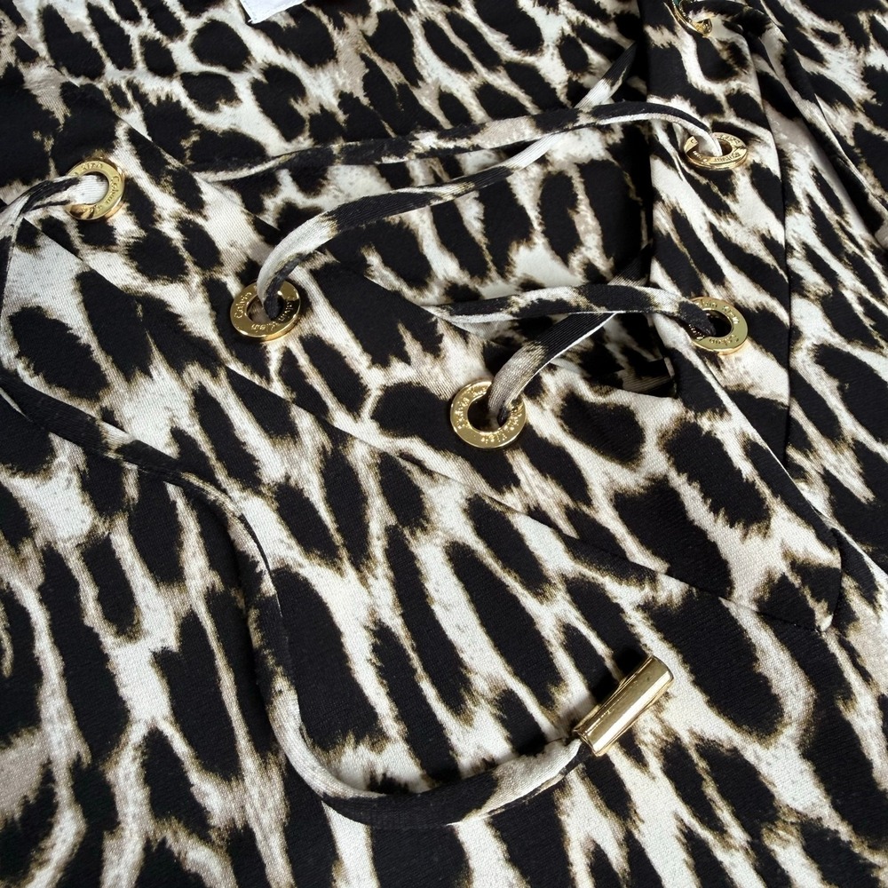 Calvin Klein Womens‎ Leopard Dress Sz 6 Mob Wife Italian Glam Animal Print Money - Picture 10 of 16
